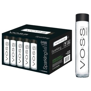 Voss Sparkling Water Glass Bottle 375Ml X24