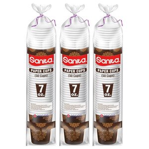 Sanita Paper Cups 7Oz 50 Cups X3