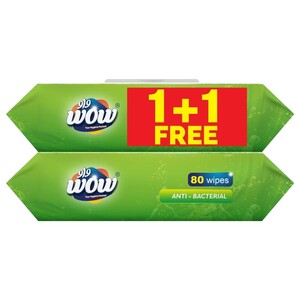 Wow Anti-Bacterial Multipurpose Wipes 80 Pieces X2