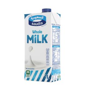 Saudia Uht Whole Milk 1L