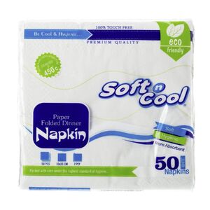Soft N Cool Paper Tissue Napkin 33 X 33 Cm 50 Pcs