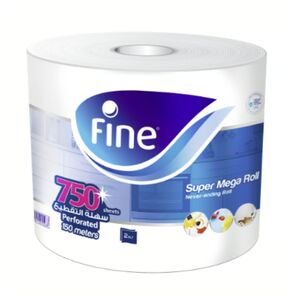 Fine Jumbo Paper Roll 750 Sheets 2 Ply 150 M