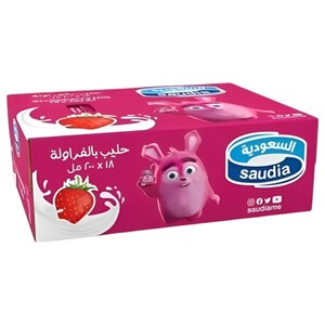 Saudia Strawberry Milk 200Ml X18