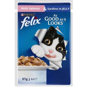 Felix Adult Cat Food Salmon & Sardine Flavor With Jelly 85G