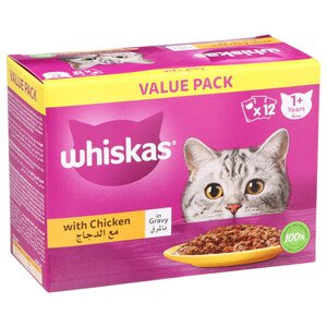Whiskas Cat Food Chicken Flavor Value Pack 12 Pieces 80G