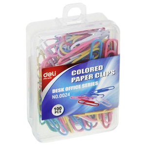 Deli Colored Paper Clips 100Pcs