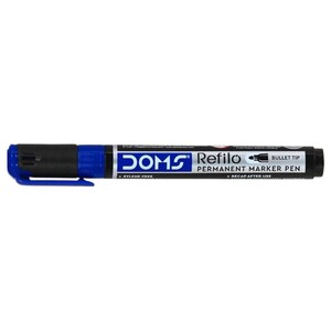 Doms Refilo Permanent Marker Pen Blue Bullet Tip