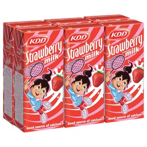 Kdd Uht Milk Strawberry 180Ml X6