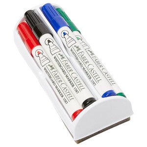 Fc Whiteboard Marker Rnd Ti Set 4Cl+Eraser