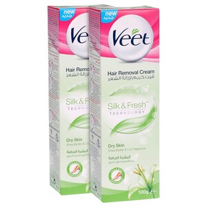 Veet Cream Hair Removal Dry Skin 100Ml 20% Off X2