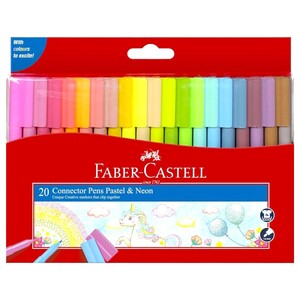 Faber Castell Connector Pen Neon Pastel 20 Pieces