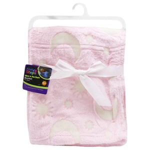 First Steps Glow In The Dark Blanket 70X90cm 0M+ Pink