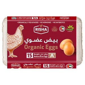 Risha Brown Organic Eggs 15 Pieces
