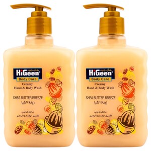 Higeen Hand & Bodywash Sheabutter 500Ml X2