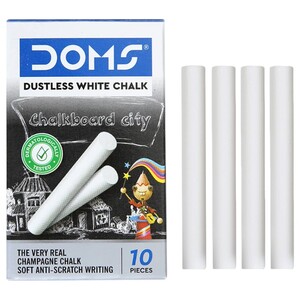 Doms Dustless White Chalk 10 Pieces