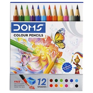 Doms Colour Pencils 12 Shades Includes One Sharpener