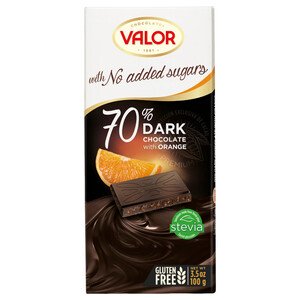 Valor Dark Chocolate 70% With Orange Gluten Free 100G
