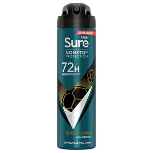 Sure Men Deodorant Sport Cool Nonstop Protection Anti-Perspirant Aerosol 150Ml
