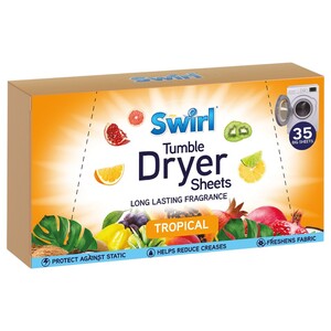 Swirl Tumble Dryer Sheets Tropical 35 Pieces