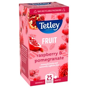 Tetley Raspberry & Pomegranate Tea Envelopes 25 Pieces