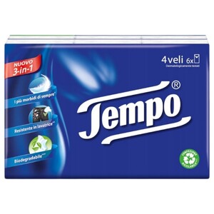 Tempo Hanky Classic Single 6 Pieces