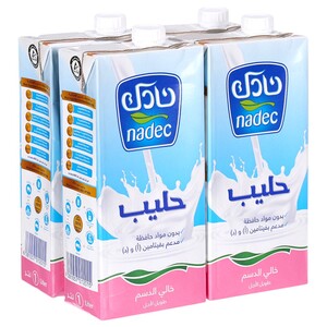 Nadec Uht Milk Skimmed 1L X4