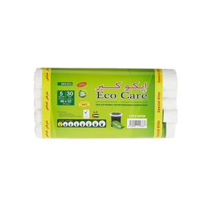Eco Care Garbage Bag White 46X52cm 30'S X5pcs Offer