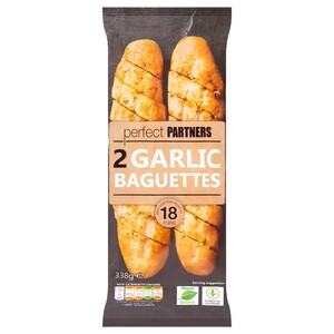 Perfect Partners 2 Garlic Baguettes 338G