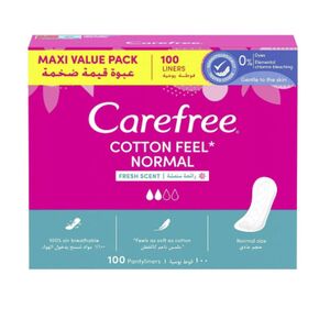 Carefree Pantyliners Cotton Fresh Scent 100 Pcs