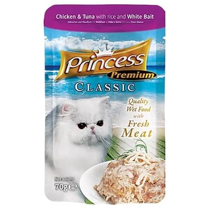 Princess Classic Chicken & Tuna With Rice And White Bait 70G