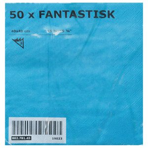 Fiocco Ikea Turquoise Napkins 3Ply 50 Sheets