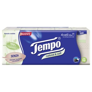 Tempo Hanky Natural & Soft Single 10 Pieces