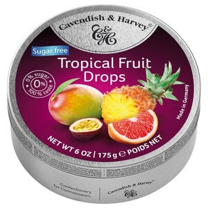 Cavendish & Harvey Tropical Fruit Drops Sugar Free 175G