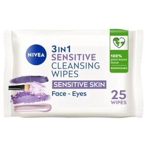 Nivea 3 In 1 Sensitive Cleansing Wipes 25 Pieces