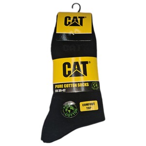 Cat Pure Cotton Socks 3 Pieces Size 39-42 Black