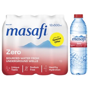 Masafi Zero Sodium Mineral Water 500Ml X12 Special Offer