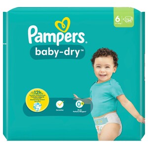 Pampers Baby-Dry Size 6 Extra Large 13-18Kg 34 Pieces