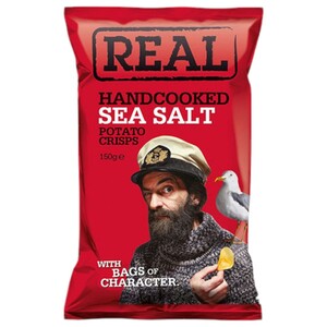 Real Handcooked Potato Crisps Sea Salt 150G