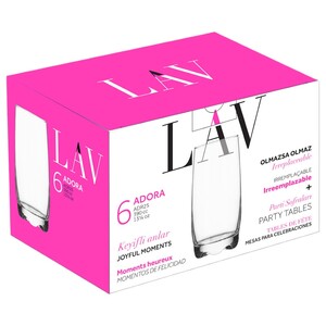 Lav Long Drinking Glass Set Of 6 Pieces