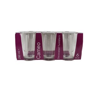 Diamond Cameo Decorated Tumblers 6 Pieces 290Ml