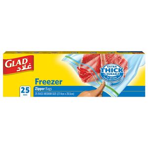 Glad Zipper Freezer Bag 25X26.8 Cm 25 Pcs