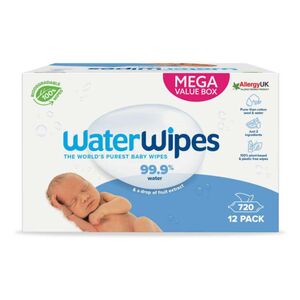 Water Wipes Baby Wipes Plastic Free 12 X 60 Sheets (720 Sheets) Mega Value Box