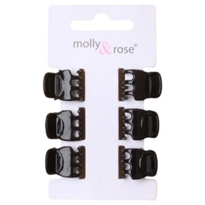 Molly & Rose Jaw Clips Small Black 6 Pieces