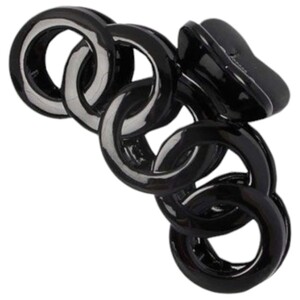 Molly & Rose Jaw Clip Linked Circle Design Black