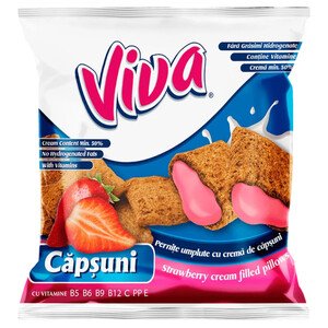 Viva Cereal Pillow Filled Strawberry Cream 100G