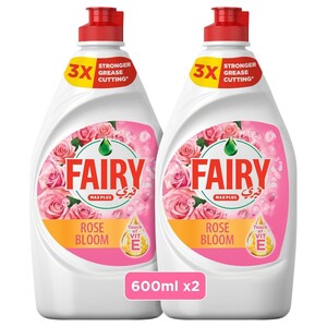 Fairy Dishwashing Liquid Rose Bloom 600Ml X2