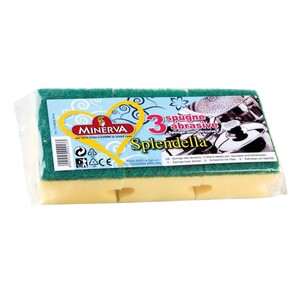 Minerva Sponge With Grip 9.5X7x4.5Cm 3 Pieces