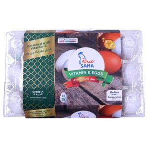 Saha Eggs White Vitamin E Medium 15 Pieces