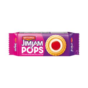 Britannia Crunchy Cookies With Vanilla Crème & Jam Pops 70 Gr