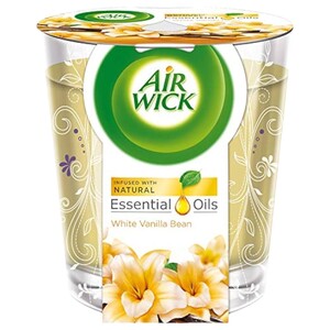 Airwick Essential Oils Candle White Vanilla Bean 105G